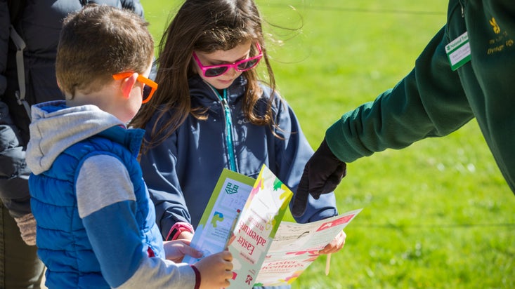 Children at an Easter trail at Dyrham Park, South Gloucestershire